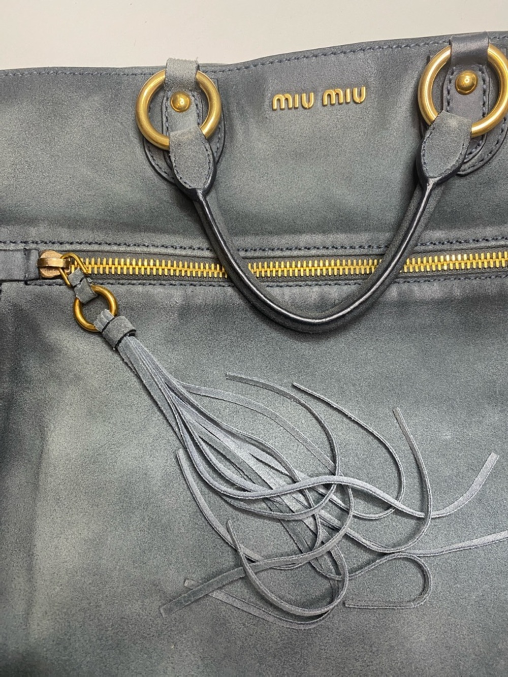 Miu Miu Suede Handbag with long strap - Picture 7 of 7